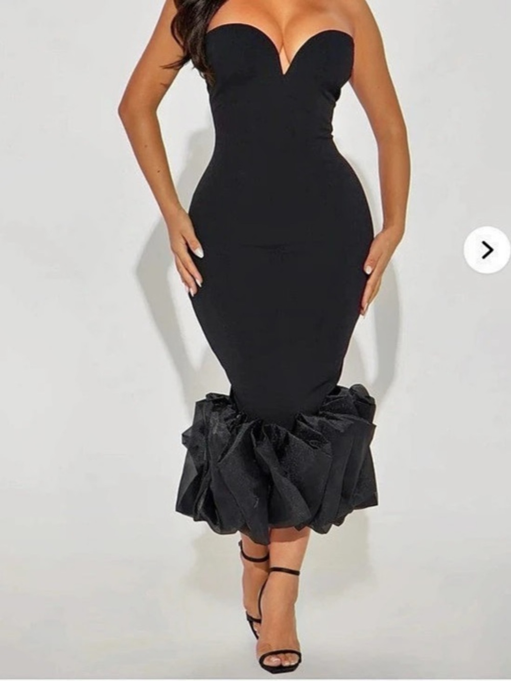 Fashion Nova Monte Carlo Nights Midi Dress Strapless Midi Dress in Black & Pink